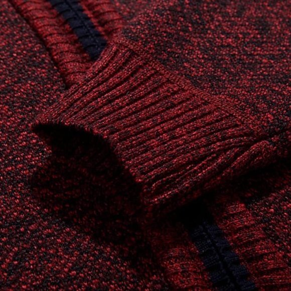 Men's Shawl Collar Cardigans Slim Fit Button Cable Knit Black Sweater Pockets - Picture 7 of 10